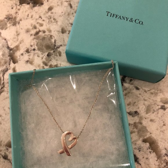 Tiffany & Company Paloma Picasso Loving Heart Sterling Silver Necklace 16” - Picture 1 of 5